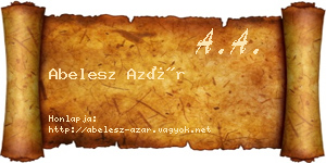 Abelesz Azár névjegykártya